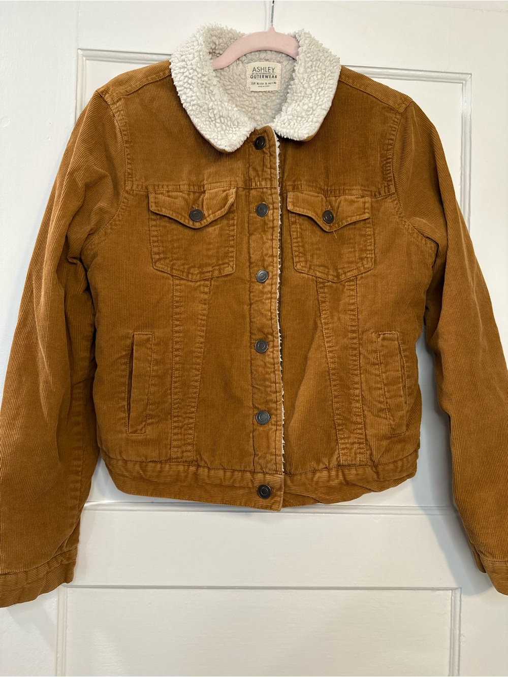 Ashley Outerwear Corduroy Sherpa Lined Trucker Jacket